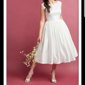 Mod cloth tea length white/wedding dress